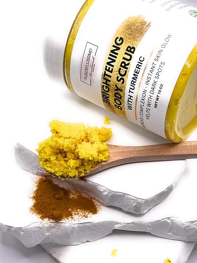 SUGAR BODY SCRUB Brightening Turmeric Exfoliant for Dark Spots