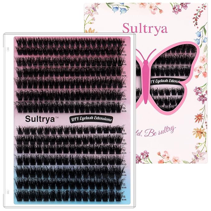 DIY Lash Extensions, Dramatic 80D 100D Fluffy Lash Clusters, 280PCs Faux Mink Multi Layer Lash Extensions, Soft Lightweight Full Volume False Eyelashes for Home Use (9-16mm, 80D+100D Fluffy)