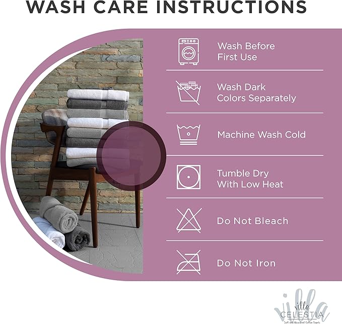 100% Cotton Bath Towel Set of 24-6 Bath Towels, 6 Hand Towels, 12 Wash Cloths, Sustainable, Soft, Highly Absorbent, Combed Cotton 24 Piece Set for Hotels, Spa, Bathroom, Dorm, Burgandy