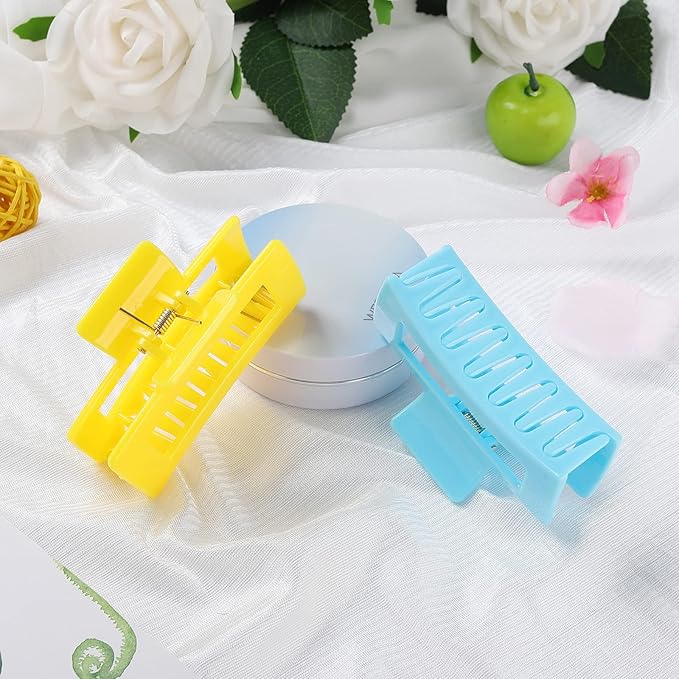 15 Pack Rectangle Hair Claw Clips Solid Color Hair Clips Stylish Elegant Barrettes for All Hair Types for Women Non-Slip Hair Jaw Clips