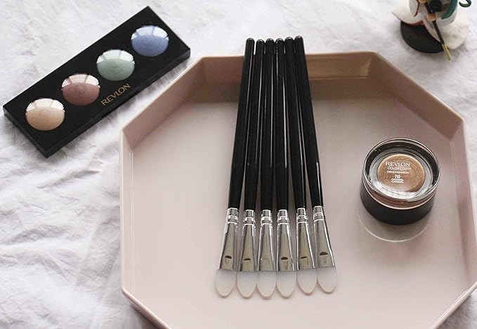 LORMAY 6 Pcs Silicone Eyeshadow and Lip Mask Makeup Brushes, Professional Tools for Applying crème or Liquid Eye Shadows and Lip Colors