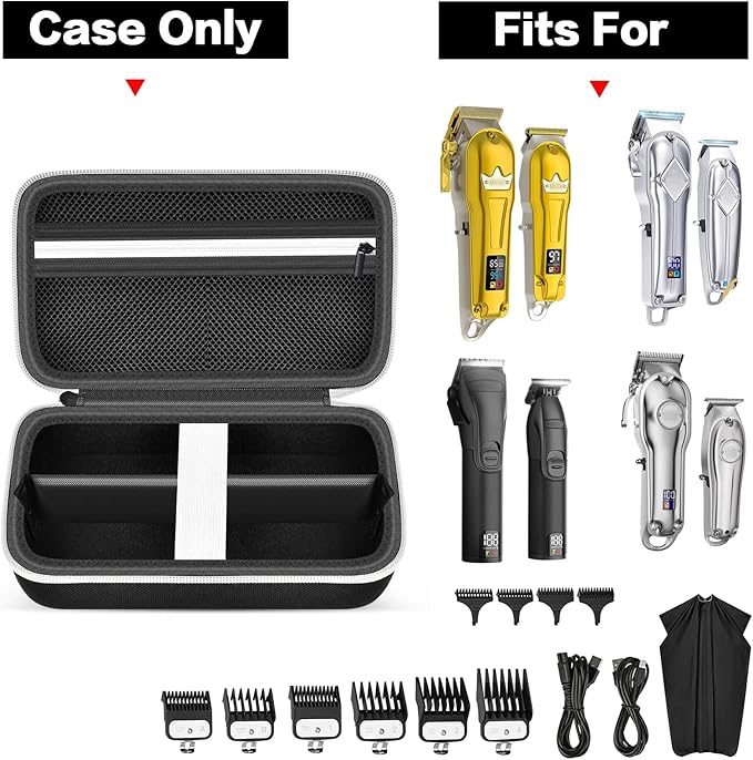 Case Compatible with Novah for Ufree for KIKIDO for GLAKER for FADEKING for GSKY for Romanda Professional Hair Clippers, Beard Trimmer Grooming Storage Holder for Hair Trimmers Set (Box Only)