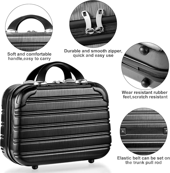 14-Inch Makeup Train Case Hardshell PC+ABS Travel Cosmetic Organizer, Makeup Storage Box for Toiletry Durable Portable Gifts for Women.