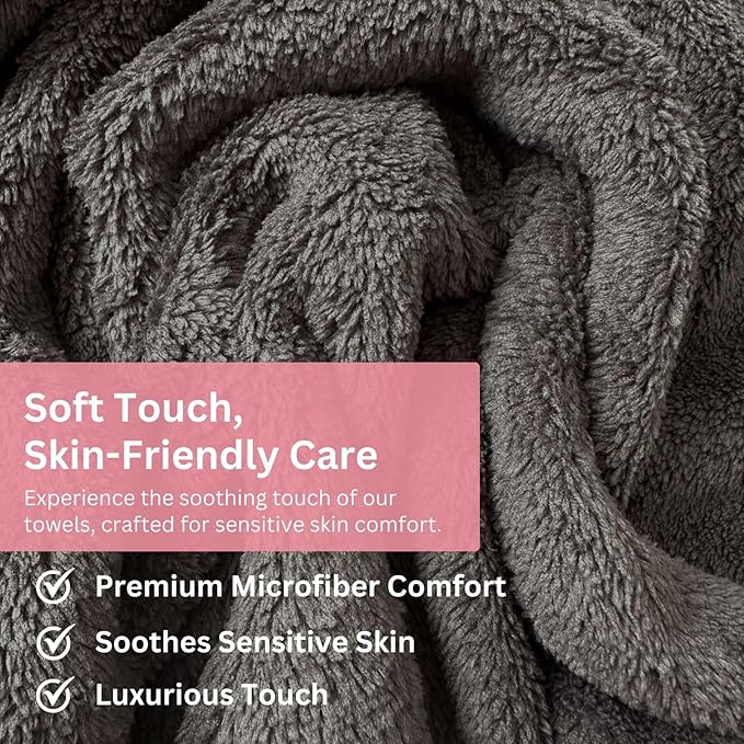 Efforest Facial Towels for Estheticians – Microfiber Soft Spa Towel for Skincare, Massage & Professional Use (Grey, Pack of 5)