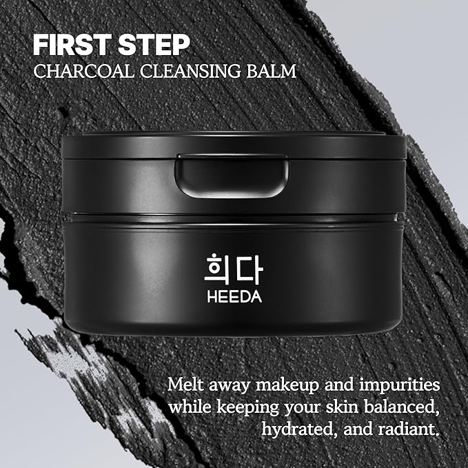 All-In-One Double Cleansing Duo, Charcoal Ceramide Cleansing Balm & Hyaluronic Acid Foam Cleanser for Deep Purifying, Hydrating, and Balanced Skin (K-Beauty Vegan Skincare Set)