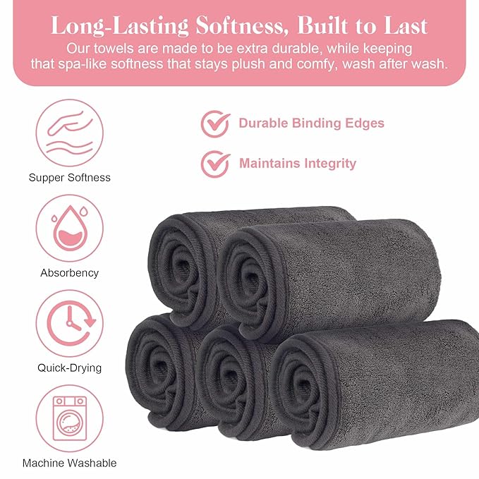 6 Pack Facial Towels for Estheticians Soft, Spa Towels for Facial, Comfortable Extra Thick Massage Face Towels, Professional Esthetician Equipment