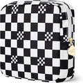 Desing Wish Period Bag Pouch Soft Cloth Sanitary Napkin Storage Bag Portable Menstrual Pad Pouches Tampon Holder for Purse First Period Kit for Girls 9-12 (Mixed Black-White Check)