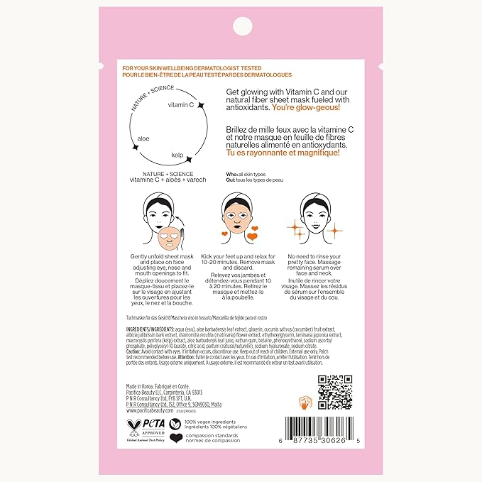 Pacifica, Facial Mask Brightening Glow Baby 0.6 Fl Oz