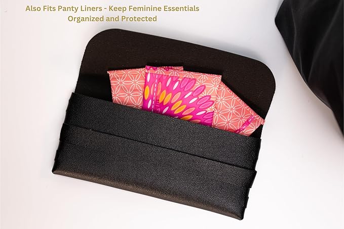 TAMPONCASE Travel Tampon Case, Compact and Discreet Tampon Organizer, Portable Storage Pouch for Feminine Hygeine Products, Ideal for Purse, Gym Bag, or Travel (Black)