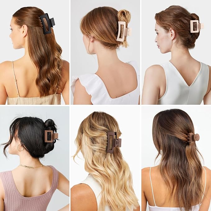 12 Pcs Hair Clips for Women 3 Styles Small Medium Large Claw Clips for Thin Thick Hair, Strong Hold Non-Slip Matte Hair Accessories