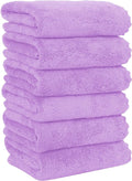 MOONQUEEN 6 Pack Premium Hand Towels - Quick Drying - Microfiber Coral Velvet Highly Absorbent Towels - Multipurpose Use as Hotel, Bathroom, Shower, Spa, Hand Towel 16 x 28 inches (Purple)
