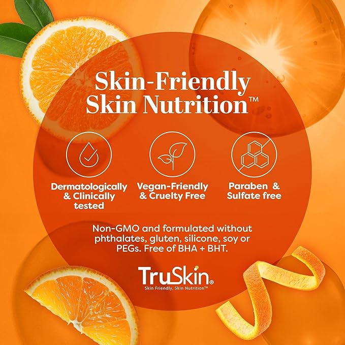 TruSkin Vitamin C Serum for Face – Anti Aging Face Serum with Hyaluronic Acid & Vitamin E – Brightening Formula for Improving Appearance of Dark Spots, Fine Lines & Wrinkles – All Skin Types, 1 fl oz
