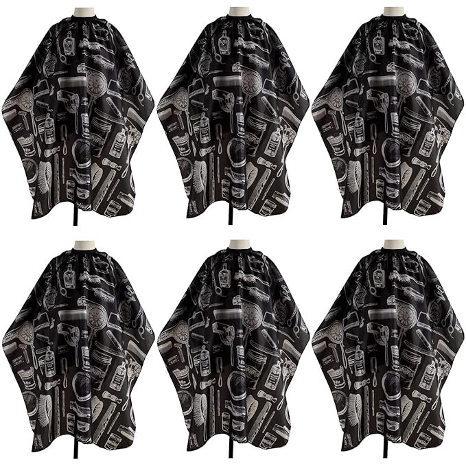 Hedume 6 Pack Waterproof Salon Cape - Professional Hairdressing Cape for Cutting, Dyeing, Perming, Hair Mask and Care
