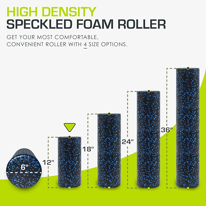 ProsourceFit High Density Foam Rollers Long, Firm Full Body Athletic Massage Tool for Back Stretching, Yoga, Pilates, Post Workout Muscle Recuperation