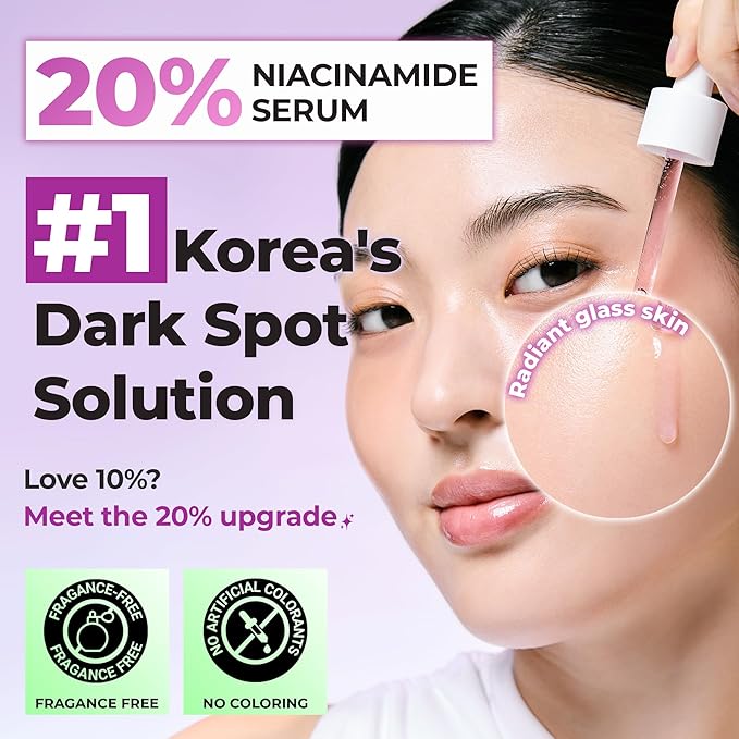 JUMISO Niacinamide 20% Face Serum, Dark Spot & Uneven Tone Care, TXA + Glutathione, Pore & Oil Control for Glass Skin, Centella Soothing, Korean Skincare, 1.35 fl oz 2 Pack