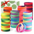 Bessrung 100 PCS Seamless Hair Ties, No Damage Elastic Hair Ties for Women Girls, Strong Hold No Slip Hair Bands, Soft Stretchy Ponytail Holders for Thin Thick Hair(Rainbow Color)