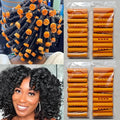 40 Pieces Orange Plastic Perm Rods for Natural Hair Heatless Hair Rollers for Women Hair Roller Curler Styling Tool
