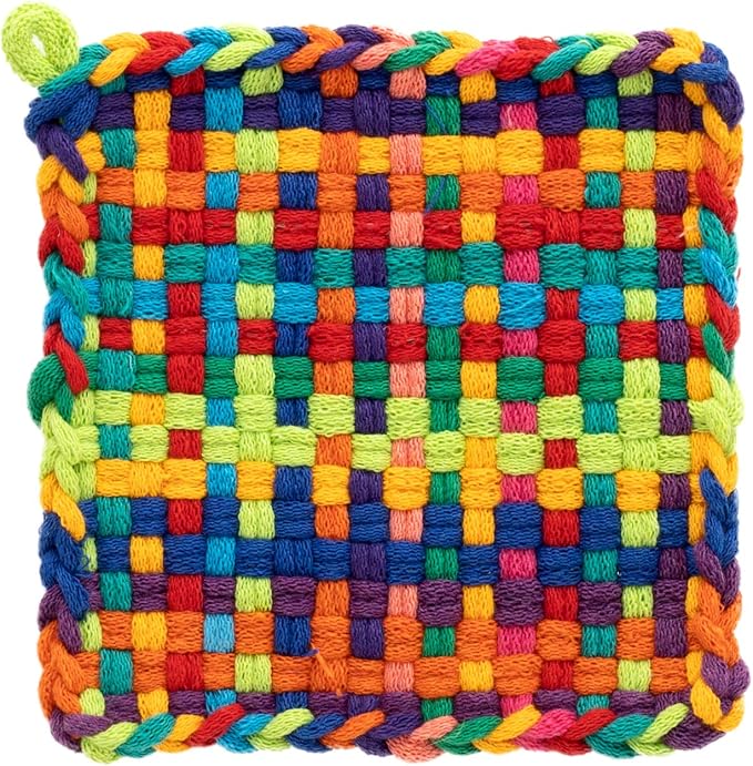 Friendly Loom | 7” Traditional-Sized Multicolor Potholder Weaving Loops | Craft 2 Cotton Potholders