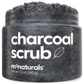 Exfoliating Charcoal Scrub with Collagen & Stem Cells – Salt Scrub for Body Toning, Cellulite, Armpit Detox, and Skin Smoothing for Face, Feet, and Body by M3