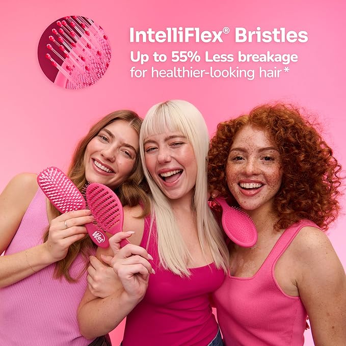Wet Brush Thin Detangler Comb - Purple, Custom Care - All Hair Types - Ultra-Soft IntelliFlex Bristles Glide Through Tangles with Ease - Pain-Free Comb for Men & Women (Pack of 2)