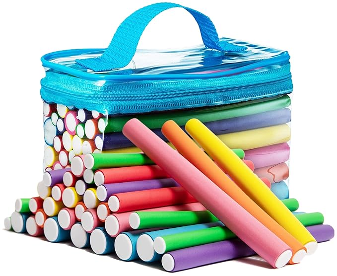 Salon Heatless Flexible Hair Rollers Curlers 42-pack 7" Soft Foam Flexi Twist Curling Rods for Short Long Hair