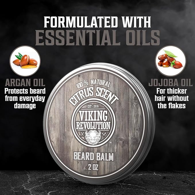 Viking Revolution - Ultimate Beard Kit - Beard Grooming Kit with Beard Brush, Beard Comb, Beard Balm, Beard Oil, Beard & Moustache Scissors - Gifts for Men