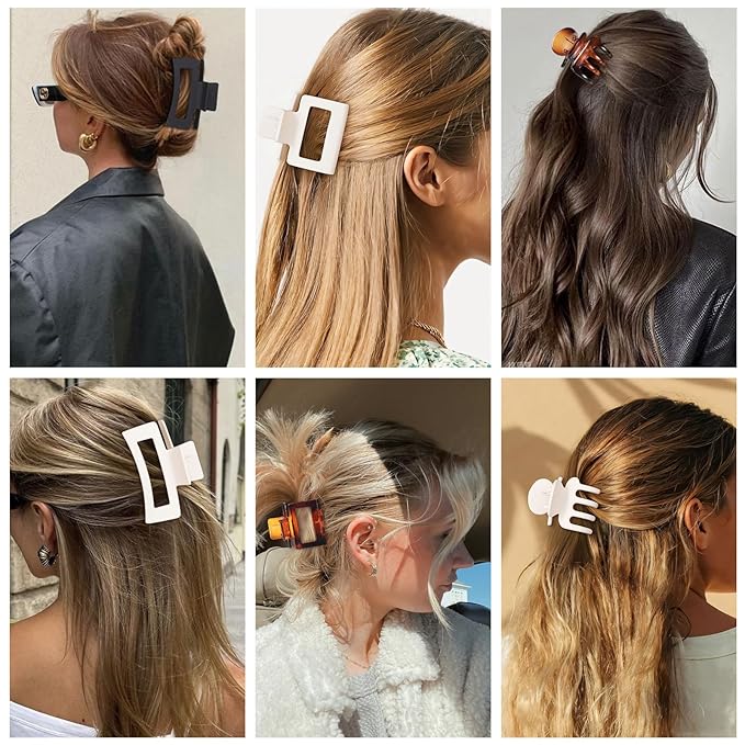 12 Pcs Hair Clips for Women 3 Styles Small Medium Large Claw Clips for Thin Thick Curly Hair, Strong Hold Hair Claw Clips, Stylish Plastic Hair Accessories Ideal Gifts for Women (Transparent)