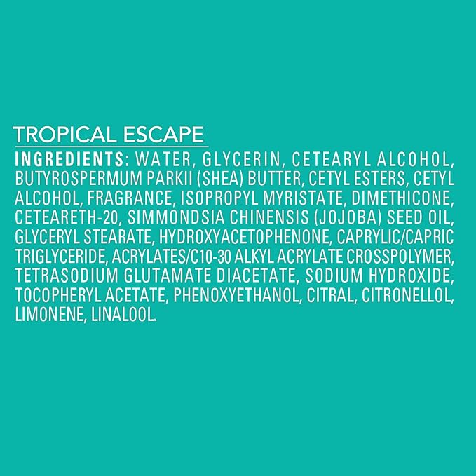Jergens Shea Fusion Tropical Escape Body Lotion, Moisturizer with Shea Butter & Vitamin E, 14 Fl Oz