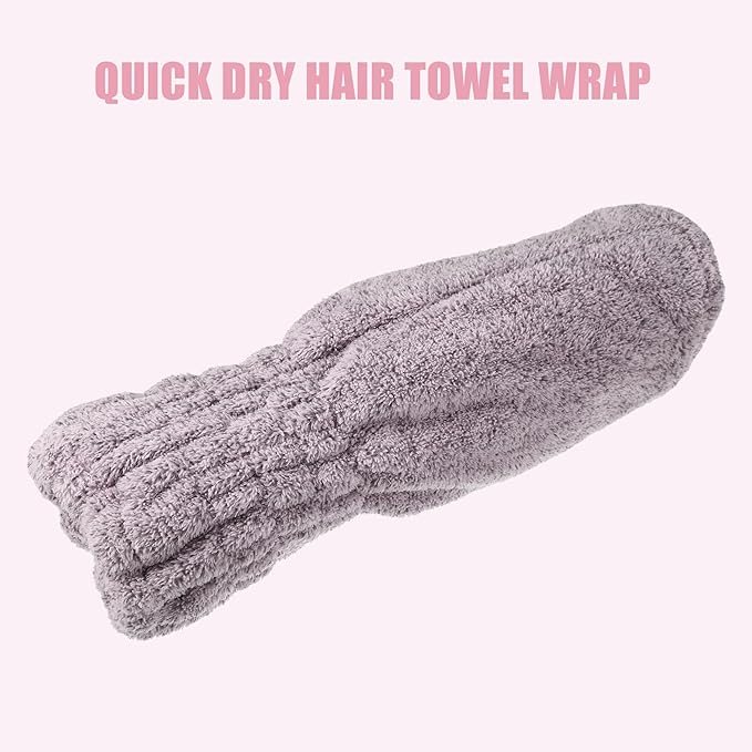 VOCOSTE Charcoal Fiber Hair Drying Towel Dry Cap, Lightweight Strong Absorbent, for After Bath Drying Hair, Purple