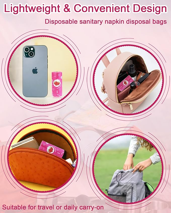 150 Pcs Sanitary Napkin Disposal Bags, ArtCute Mini Disposable Sanitary Bag Personal Care Tampons Disposal Trash Bag for Sanitary Women Privacy Handling Disposable Diaper Bags