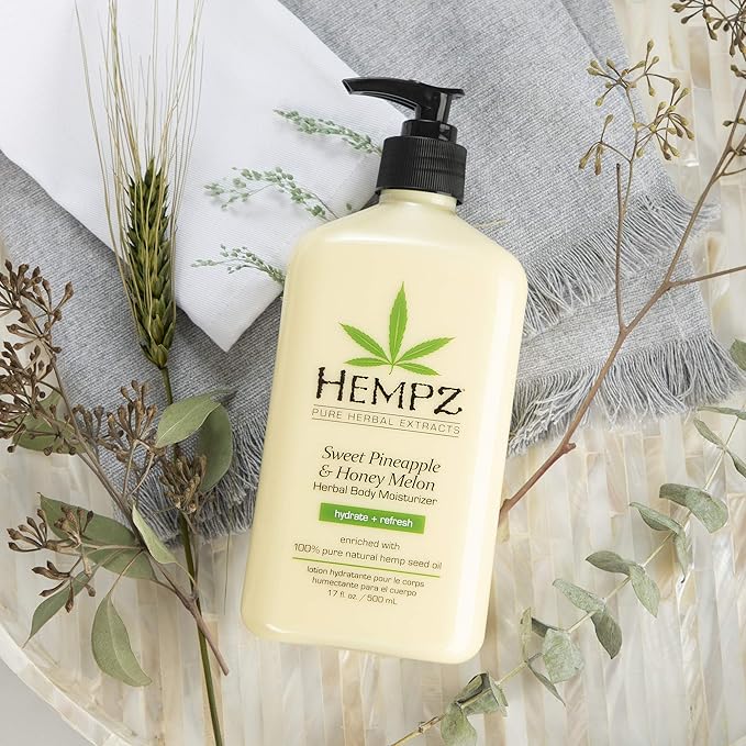 Hempz Body Lotion - Sweet Pineapple and Honey Melon - Daily Moisturizing Cream - 17oz,(Pack of 2)