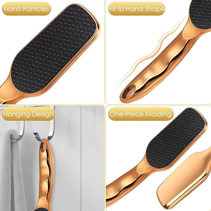 Nano-Glass Foot File Hard Skin Remover, Foot File Callus Remover with Non-Slip Ergonomic Handle, Professional Foot Care Tools