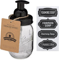 Jarmazing Products Mason Jar Foaming Soap Dispenser - Black - with 16 Ounce Ball Mason Jar - One Pack!