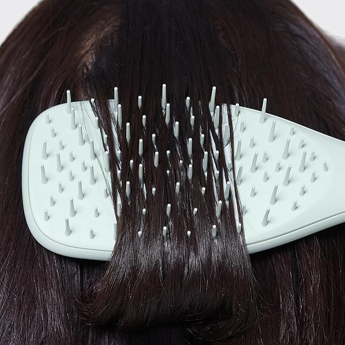 Tangle Teezer Extra Gentle Detangler Hair Brush, with Fewer Bristles for Gentle & Effective Detangling to Minimize Hair Loss & Breakage, Eucalyptus Green