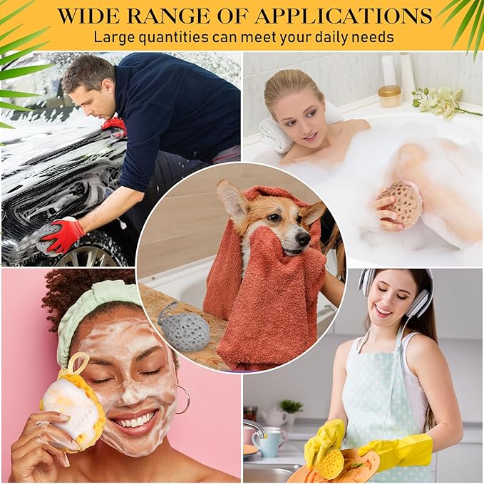 6 Pcs Bath Sponge Deep Cleansing Body Loofah Gentle and Deep Exfoliating Body Scrubber Bath Accessories Men Women Baby Sponge for Bathing Shower (Classic Color)