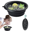 Silicone Face Ice Bath Bowl with Built-In Icetray,Silicone and Foldable Face Tub,Ice Bath Water Chiller,Skin Tightening and Acne Relief for Home & Travel (Black)