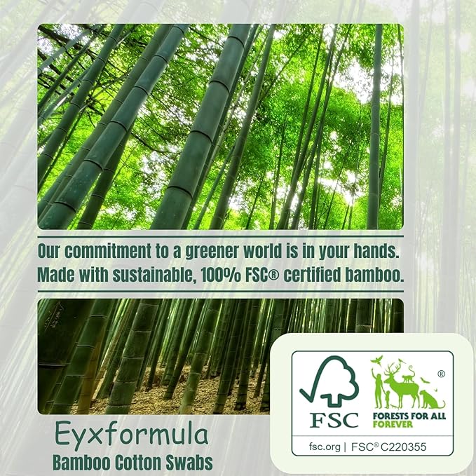 eyxformula 1000 Count Bamboo Cotton Swabs, Soft, Hypoallergenic, Sturdy, 900 Organic Cotton Ear Buds &100 6 Inch Long Swabs for Ear Cleaning, Makeup, Personal & Pet Care, Art & Crafts, Gun Cleaning