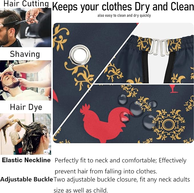 visesunny Professional Barber Cape Polyester Hair Cutting Salon Cape Apron Anti-Static Beard Bib Grooming Apron