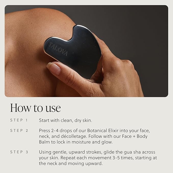 304-Grade Stainless Steel Gua Sha Facial Tool, Easing Facial Tension, Massage and Sculpting Tool for Face and Body, Encourage Lymphatic Drainage, Jawline Sculptor, Skin Care Gift