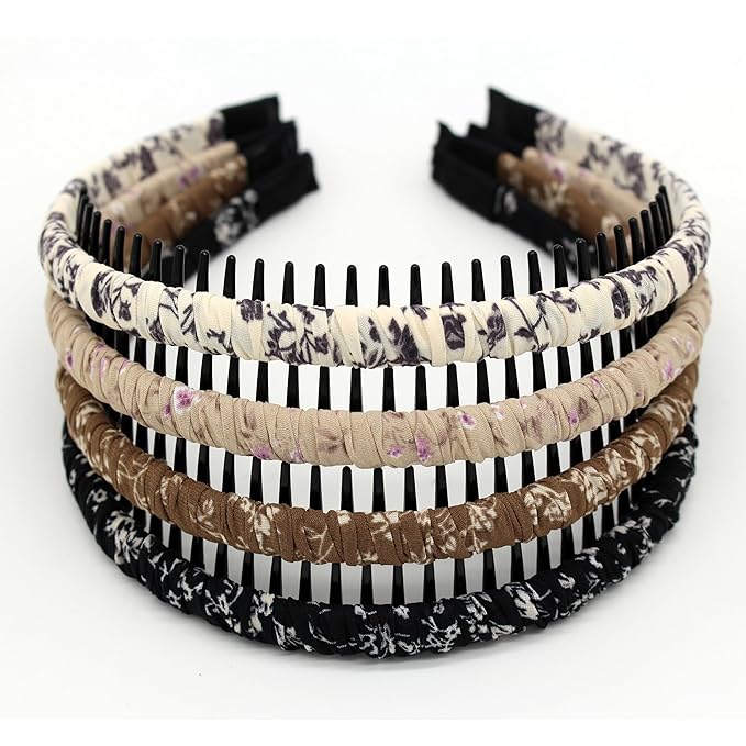 headbands for women non slip hair bands for women's hair Zig Zag Headbands(pack of 4)