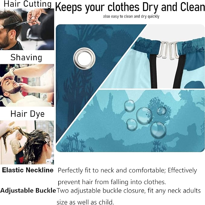 visesunny Professional Barber Cape Polyester Hair Cutting Salon Cape Apron Anti-Static Beard Bib Grooming Apron