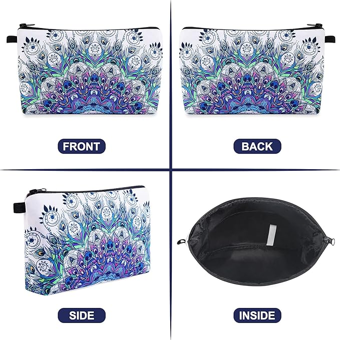 MAGEFY Makeup Bag Small Cosmetic Bag for Women Cute Makeup Pouch (2 packs Blue)