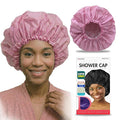 DONNA Super Jumbo Shower Cap – Comfortable Elastic Band, 100% Waterproof Hair Cap for Long Hair, Braids & Thick Styles, Reusable Big Shower Cap for Women, Keeps Hair Dry & Protected, PINK