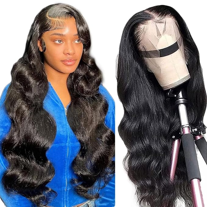 Sunelk Body Wave Lace Front Wigs Human Hair for Women Brazilian Body Wave Human Hair Wigs Pre Plucked Hairline 180% Density Natural Color 13x4 Lace Front Wigs 26 inch