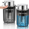 2 Pcs Refillable Gray Foaming Hand Soap Dispenser 10 oz Plastic Dispenser Pump Lotion Foaming with Silver Pump for Bathroom Vanities Kitchen