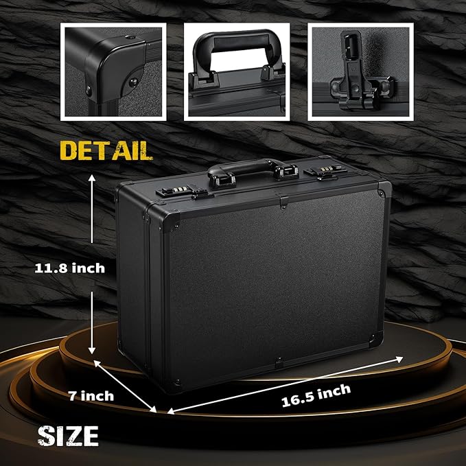 Barber Accessories Case, Profesional Barbers Briefcase Tool Case, Barber Cases for Clippers and Supplies, Hair Scissors Clippers Trimmer Organizer, Barbers Suitcase with Code Lock Black
