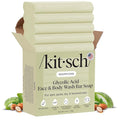 Kitsch Glycolic Acid Face & Body Wash Bar – Resurfacing Bar Soap with Shea Butter for Smoother, Brighter Skin – Gentle Soap & Body Wash Women & Men Love – Cucumber & Eucalyptus Scent Bath Soap - 4 oz