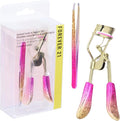 Eyelash Curler & Tweezer Set - 2pc Lash Kit w/Precision Lash Curler & Lash Tweezers for Eyelash Strips | False Eyelash Applicator Tool Kit