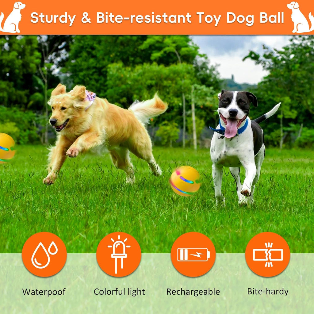 Interactive Dog Ball, Smart Interactive Dog Toys, Automatic Moving Vibrating Bouncing Pet Ball for Medium and Large Dogs, TPU Material, Rechargeable and Waterproof