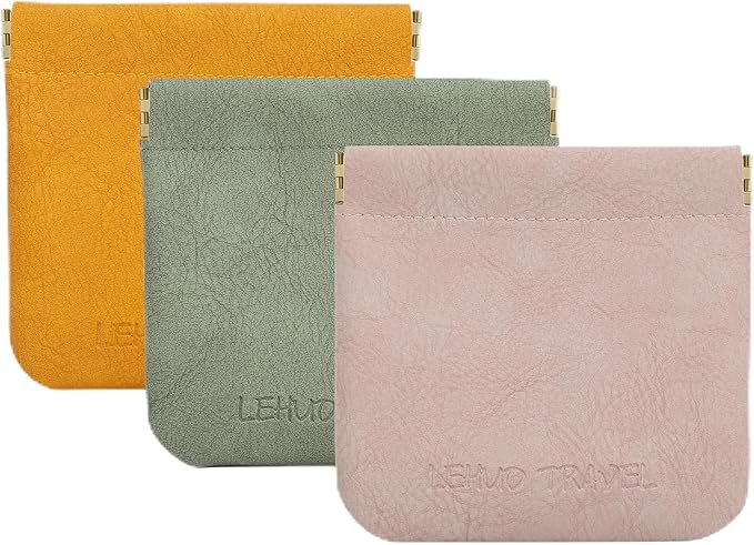 RIGHT AWAY 3 PCS Small Makeup Bag for Purse,Mini Cosmetic Organizer Make Up Bag for Women,Squeeze Coin Purse Pouch,Portable Tiny Makeup Pouches for Cosmetic Accessories,Lipstick, Jewelry, Card, Coins